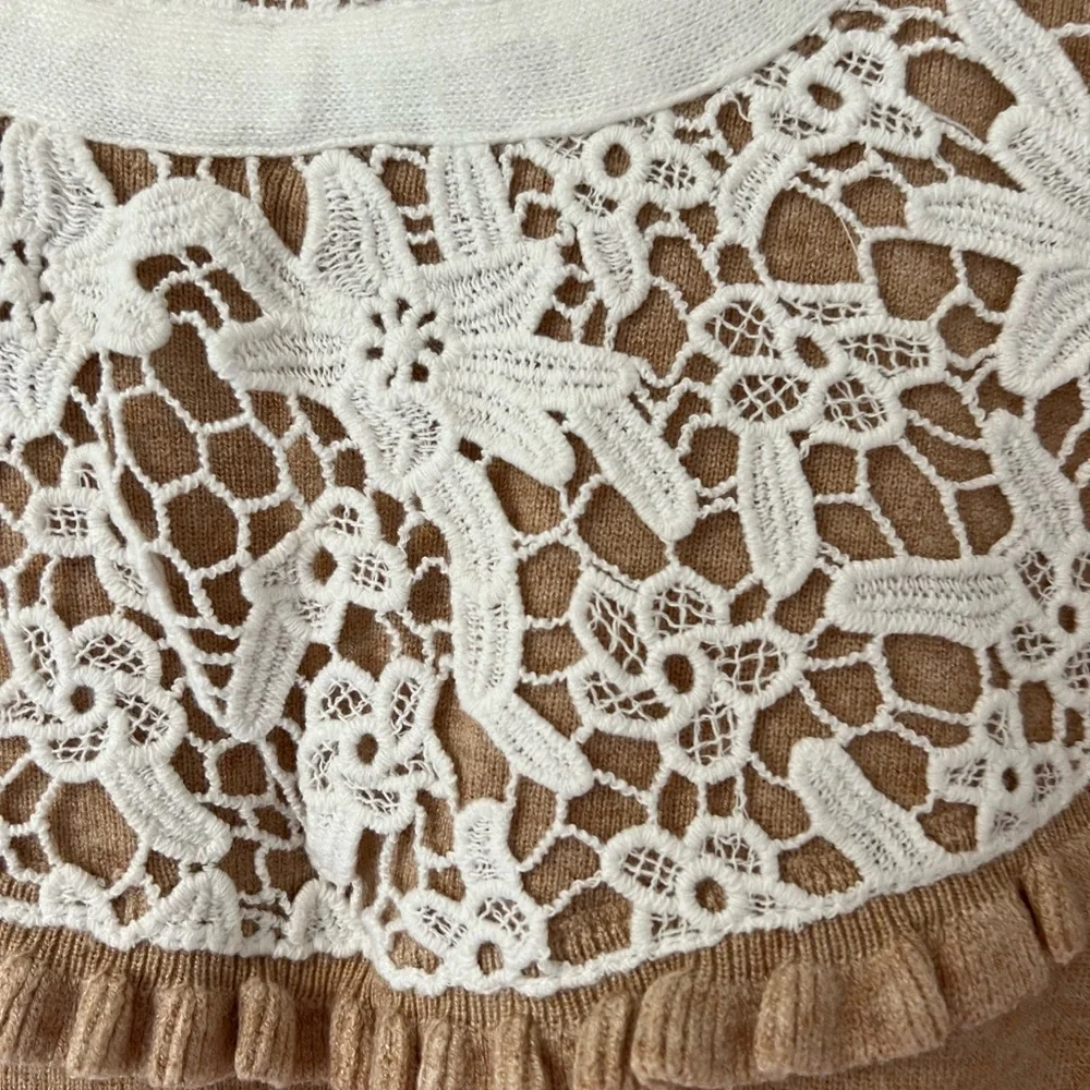 Alice Blue Tan Sweater with Lace Appliqué - Picture 2 of 8